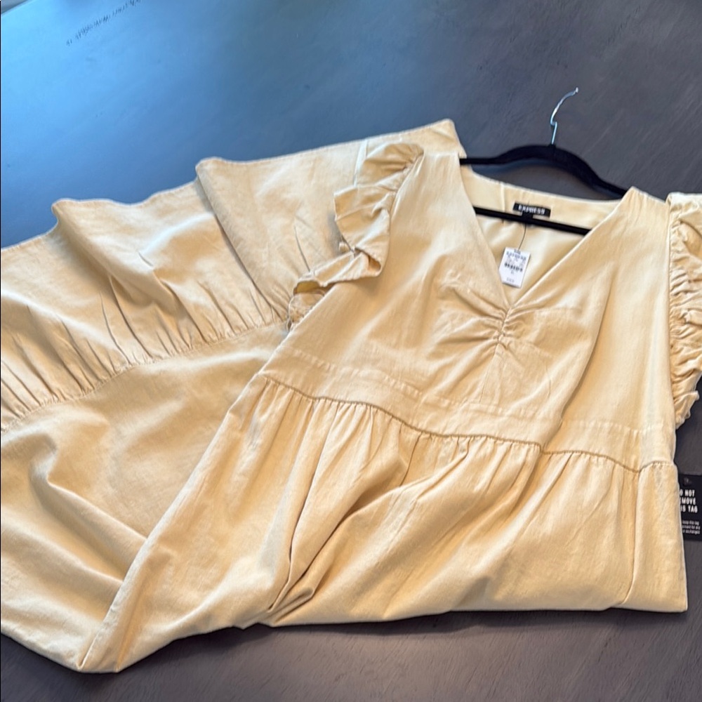 Yellow Ruffled Maxi Dress - Picture 5 of 8